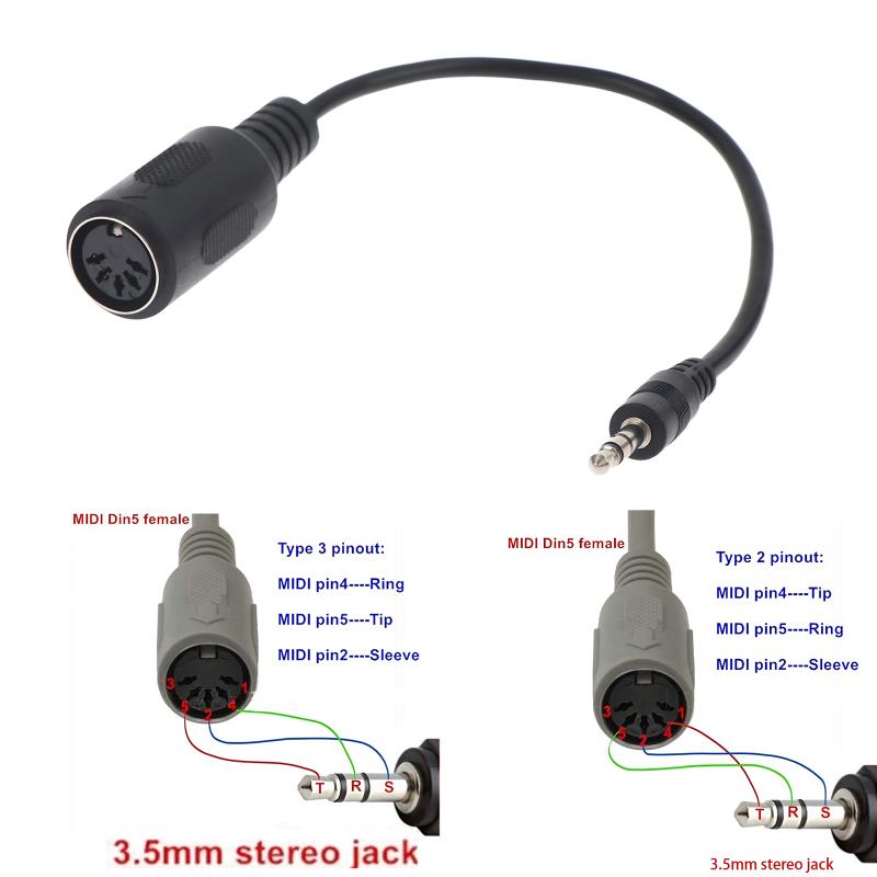 [New] MIDI Din 5 To 3.5mm TRS  - Cable Extension 3.5 评论和价格
