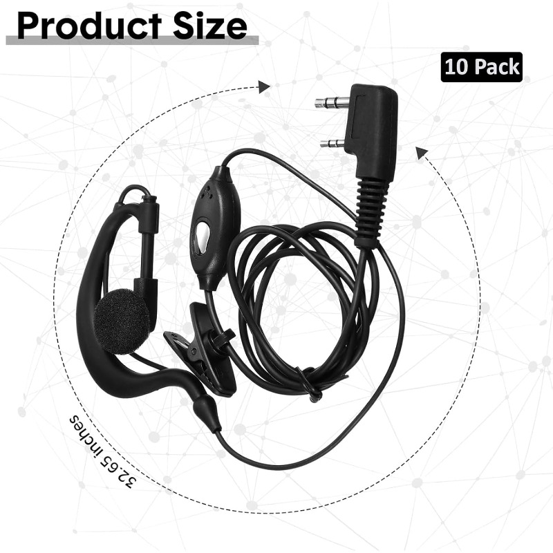 10pcs Walkie Talkie Earpiece w - Wired Earphone Mic 评论和价格