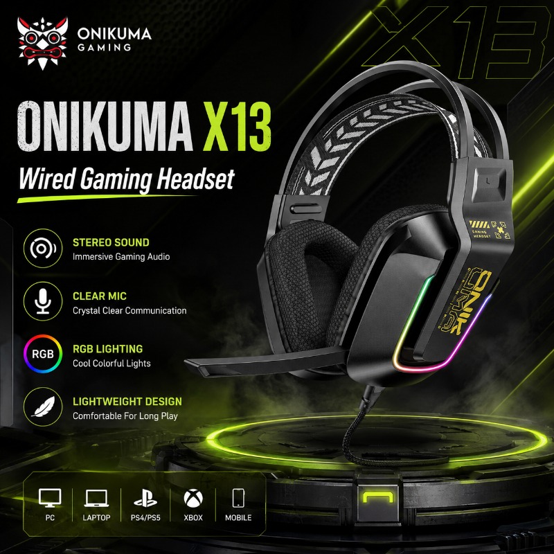 ONIKUMA X13 Gaming Headset Wir - Gaming Headset Rgb 评论和价格