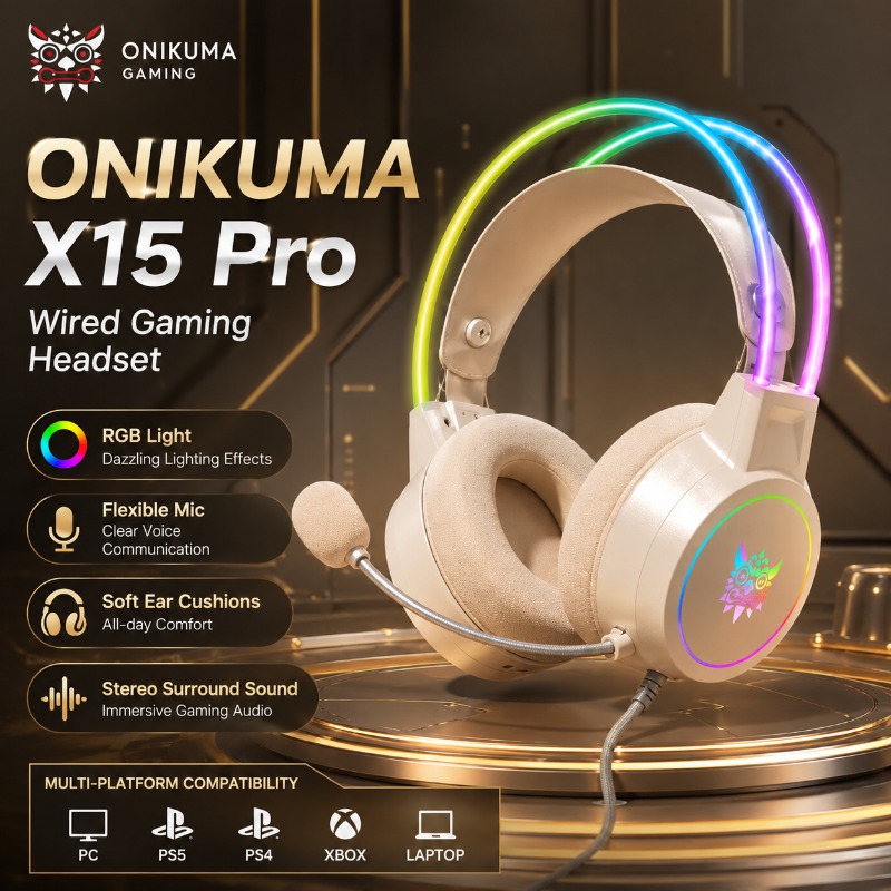 ONIKUMA X15 Pro Gaming Headset - Gaming Headset Rgb 评论和价格