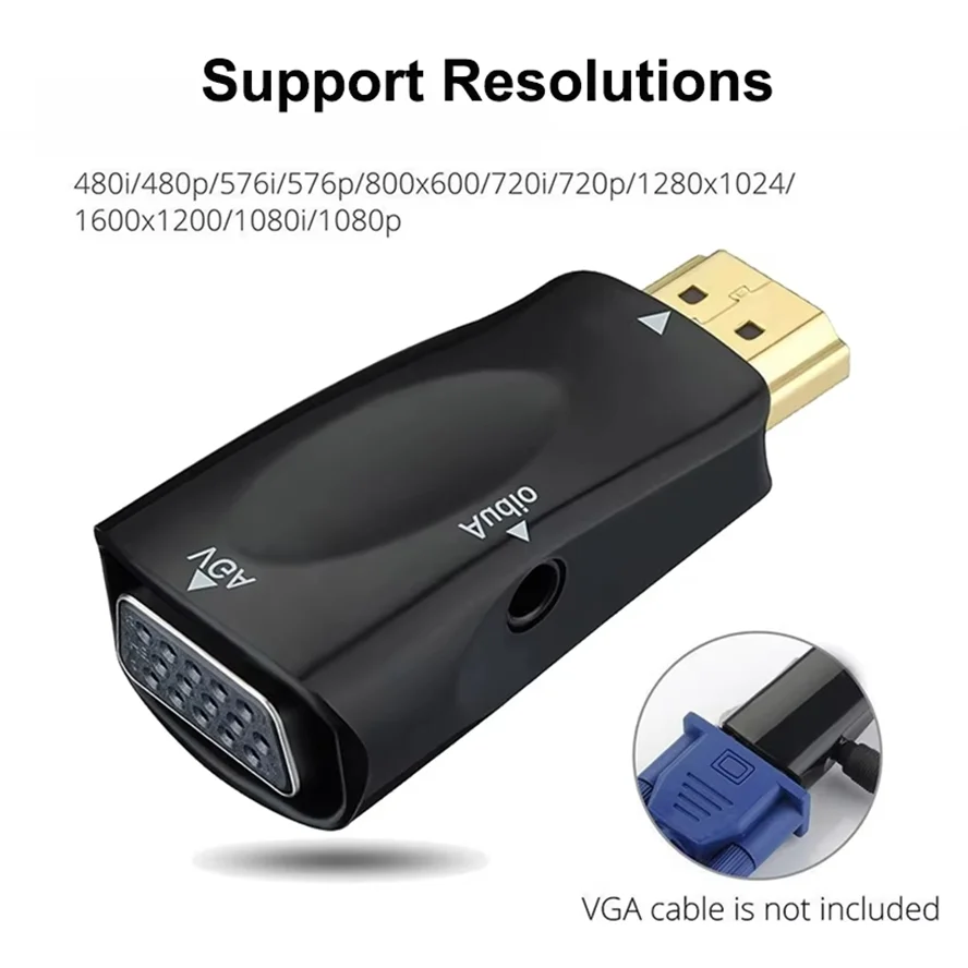 HDMI-compatible to VGA Cable C - Cable Extension 3.5 评论和价格